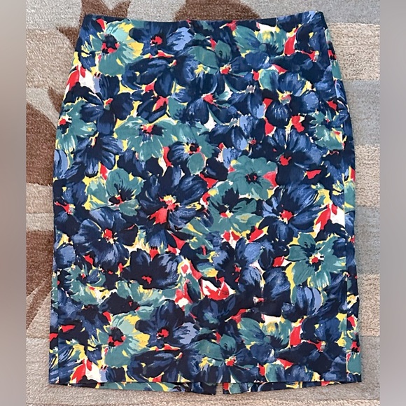 Talbots Cotton Blend Floral Pencil Skirt. - Picture 2 of 5